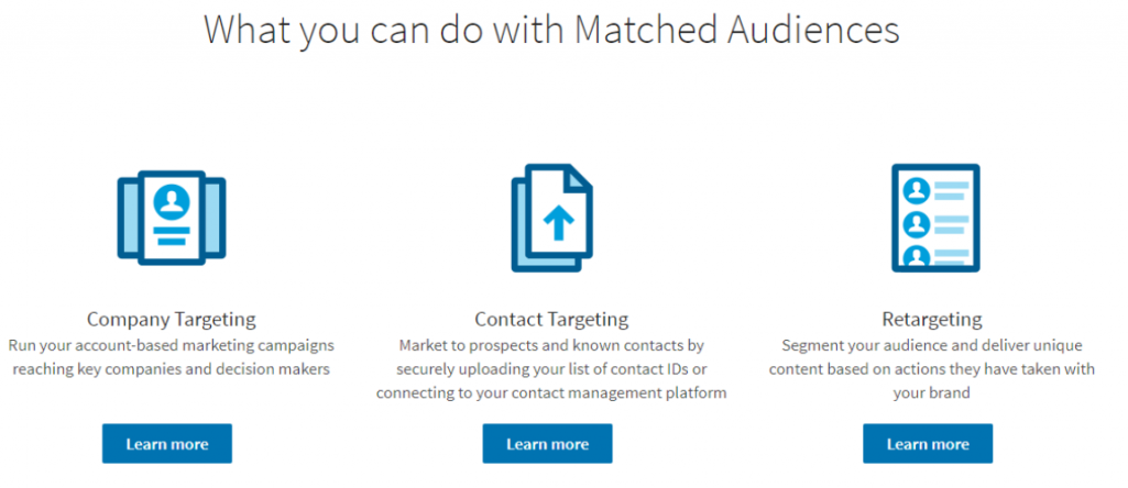 campagnes linkedin - Matched audiences